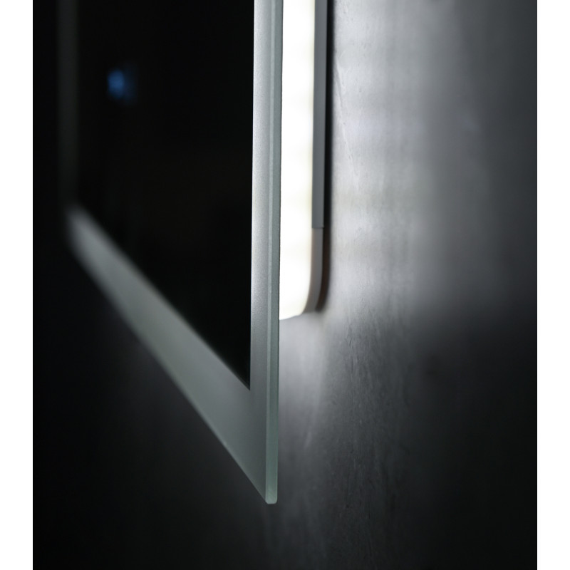 Дзеркало Mixxus FLAT MR04-80x60 з Led Touch, Anti-fog, димером, регулятором яскравості, годинником 