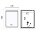 Дзеркало Mixxus Premium FLASH MR21-70x90 з Led Touch, Anti-fog, димером, регулятором яскравості, годинником 