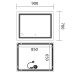 Зеркало Mixxus Premium QUADRO MR20-90x70-Reverse с Led Touch, Anti-fog, димером, регулятором яркости