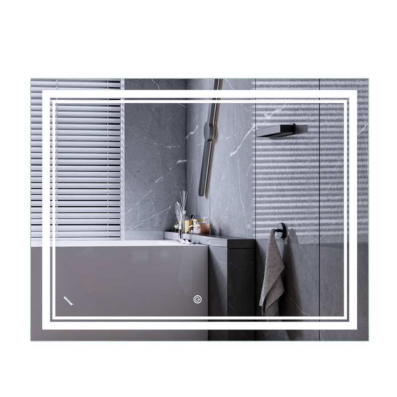 Зеркало Mixxus Premium QUADRO MR20-90x70-Reverse с Led Touch, Anti-fog, димером, регулятором яркости