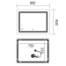 Дзеркало Mixxus Premium QUADRO MR20-80x60-Reverse з Led Touch, Anti-fog, димером, регулятором яскравості 