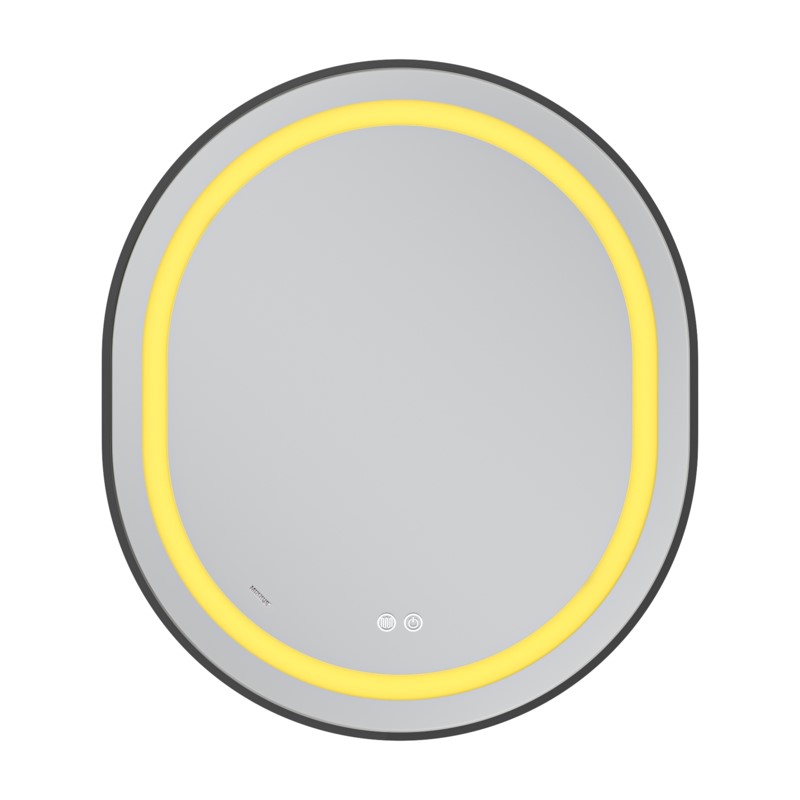 Зеркало Mixxus Premium ELLIPSE MV05-80x70-Reverse BLACK с Led Touch, Anti-fog, димером (3-6,5kK)