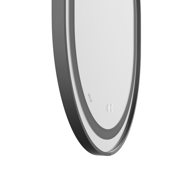 Зеркало Mixxus Premium ELLIPSE MV05-80x70-Reverse BLACK с Led Touch, Anti-fog, димером (3-6,5kK)