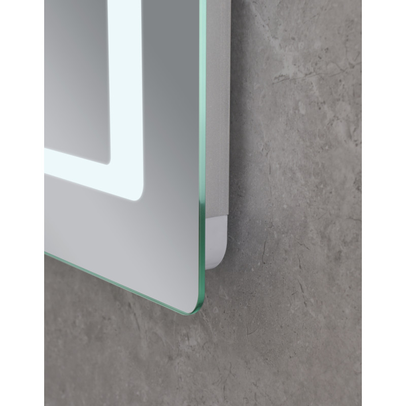 Зеркало Mixxus STYLE MR03-80x60 с Led Touch, Anti-fog, димером, регулятором яркости, часами