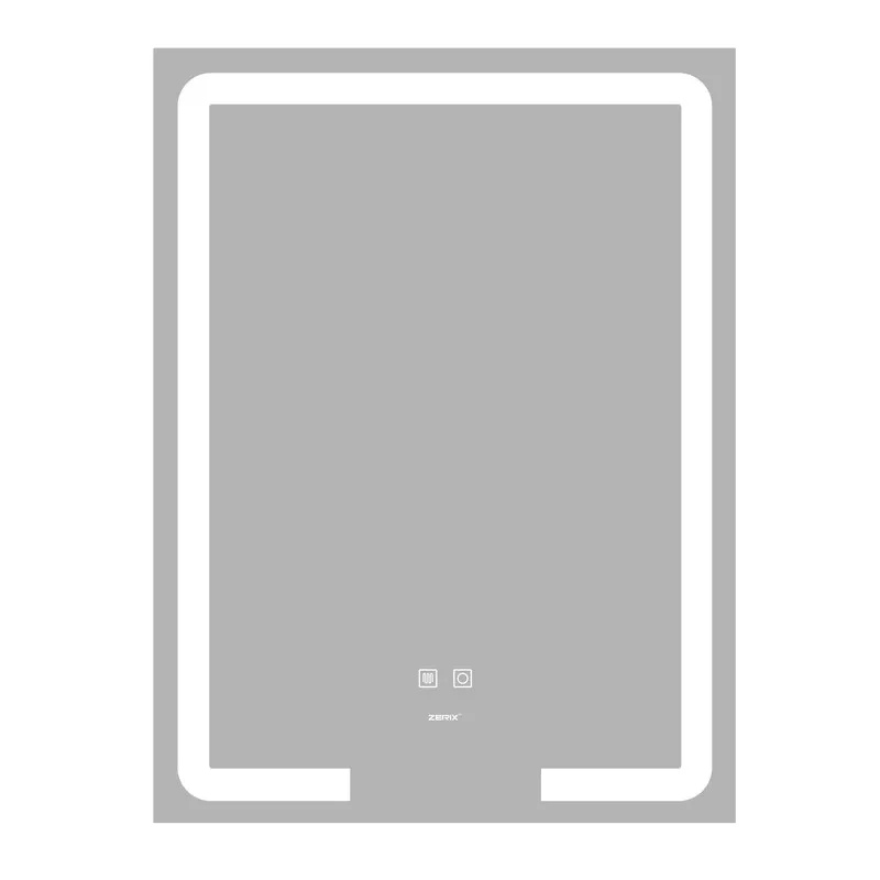 Дзеркало Zerix Prime MR02-50x80 з LED Touch, Anti-fog, димером, регулятором яскравості 