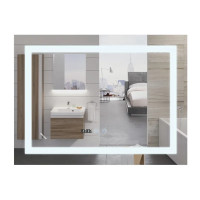 Зеркало Mixxus WARM MR02-80x60-CASE с Led Touch, Anti-fog, димером, регулятором яркости, часами