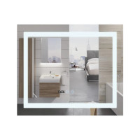Зеркало Mixxus WARM MR02-80x80 с Led Touch, Anti-fog, димером, регулятором яркости, часами