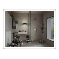 Зеркало Mixxus FLAT MR04-100x60 с Led Touch, Anti-fog, димером, регулятором яркости, часами
