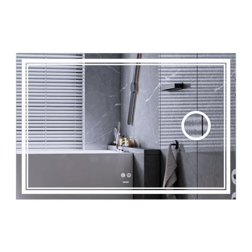 Зеркало Mixxus Premium QUADRO MR20-100x70 с Led Touch, Anti-fog, димером, регулятором яркости, линзой Зеркало Mixxus Premium QUADRO MR20-100x70 с Led Touch, Anti-fog, димером, регулятором яркости, линзой