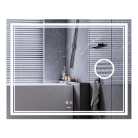 Зеркало Mixxus Premium QUADRO MR20-100x80 с Led Touch, Anti-fog, димером, регулятором яркости, линзой