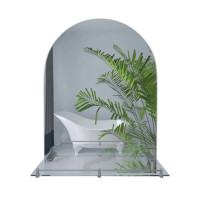 Зеркало настенное Zerix LAGUNA MRZ03-45x60x11 прямоугольное с дугообразным верхом и полкой