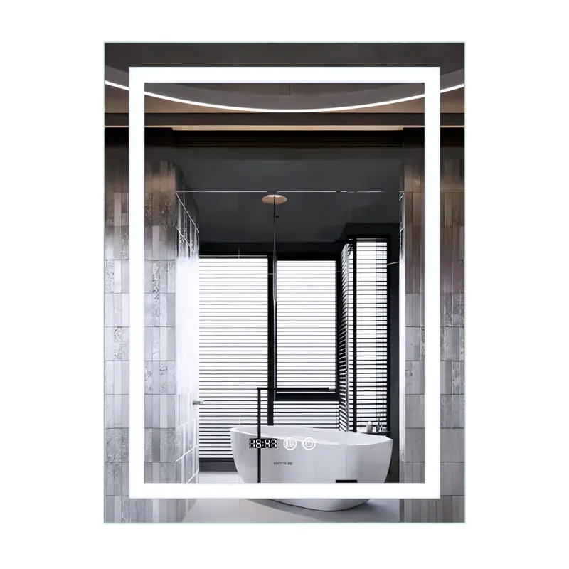 Дзеркало Mixxus Premium FLASH MR21-70x90 з Led Touch, Anti-fog, димером, регулятором яскравості, годинником 