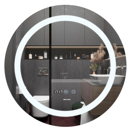 Дзеркало Mixxus PLAIN MC02-60 з Led Touch, Anti-fog, димером, регулятором яскравості, годинником Дзеркало Mixxus PLAIN MC02-60 з Led Touch, Anti-fog, димером, регулятором яскравості, годинником