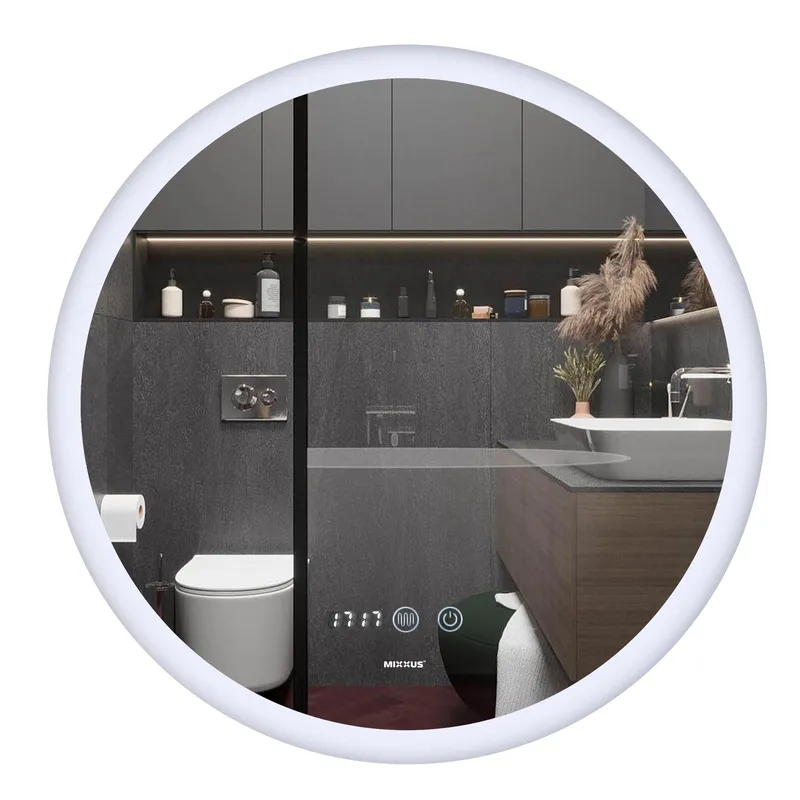 Дзеркало Mixxus PLAIN MC10-60 з Led Touch, Anti-fog, димером, регулятором яскравості, годинником 
