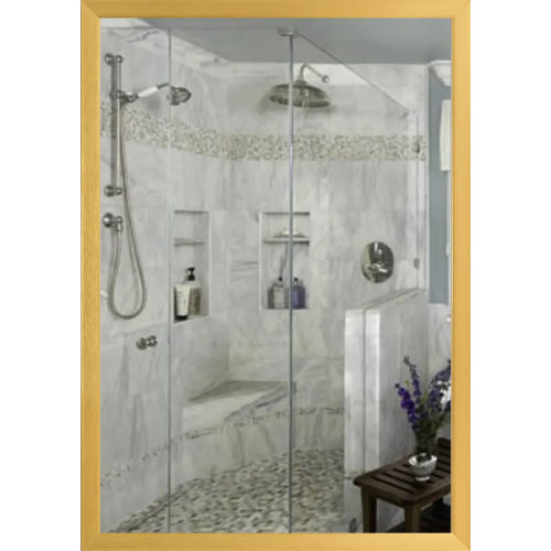 Зеркало настенное Zerix FONTE MRZ09-70x85-Reverse GOLD прямоугольное в золотой раме