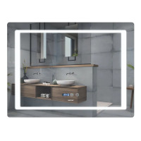 Зеркало Mixxus STYLE MR03-90x70 с Led Touch, Anti-fog, димером, регулятором яркости, часами
