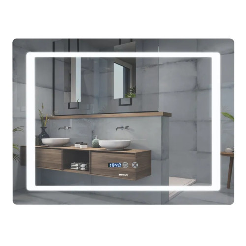 Дзеркало Mixxus STYLE MR03-90x70 з Led Touch, Anti-fog, димером, регулятором яскравості, годинником Дзеркало Mixxus STYLE MR03-90x70 з Led Touch, Anti-fog, димером, регулятором яскравості, годинником