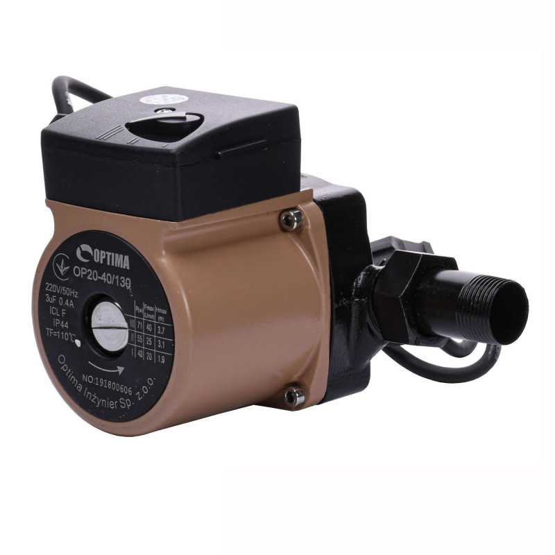 Насос циркуляционный Optima OP20-40 130мм + гайки + кабель с вилкой