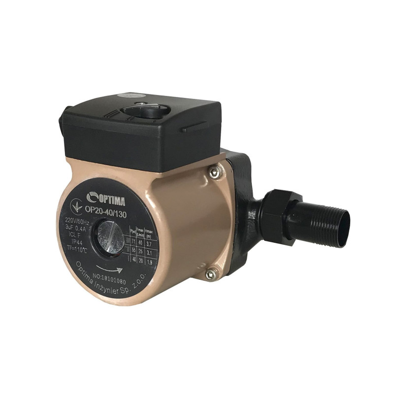 Насос циркуляционный Optima OP20-40 130мм + гайки + кабель с вилкой