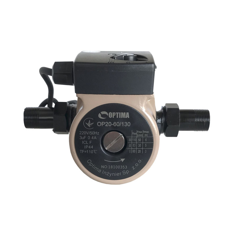 Насос циркуляционный Optima OP20-60 130мм + гайки + кабель с вилкой