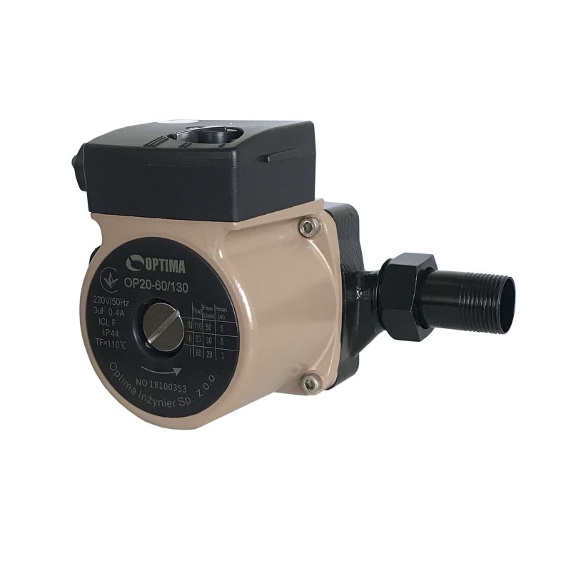 Насос циркуляционный Optima OP20-60 130мм + гайки + кабель с вилкой