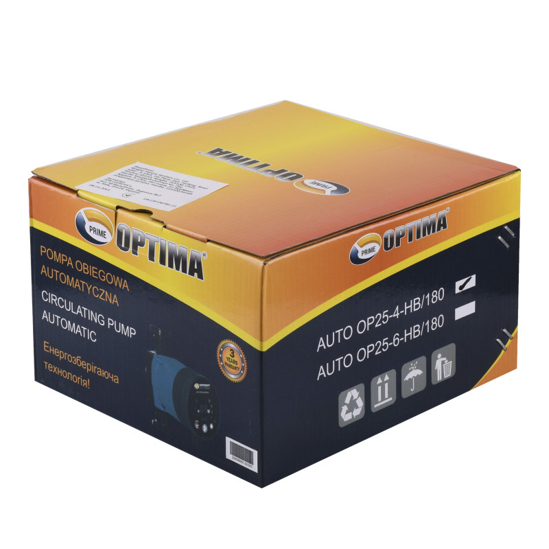 Насос циркуляционный энергосберегающий Optima PRIME OP25-40AUTO 180мм + гайки