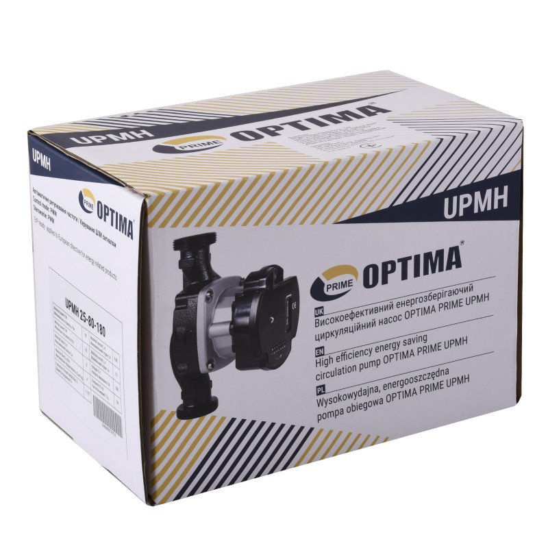 Насос циркуляційний Optima PRIME UPMH 25-80AUTO 180мм, енергоощадний 