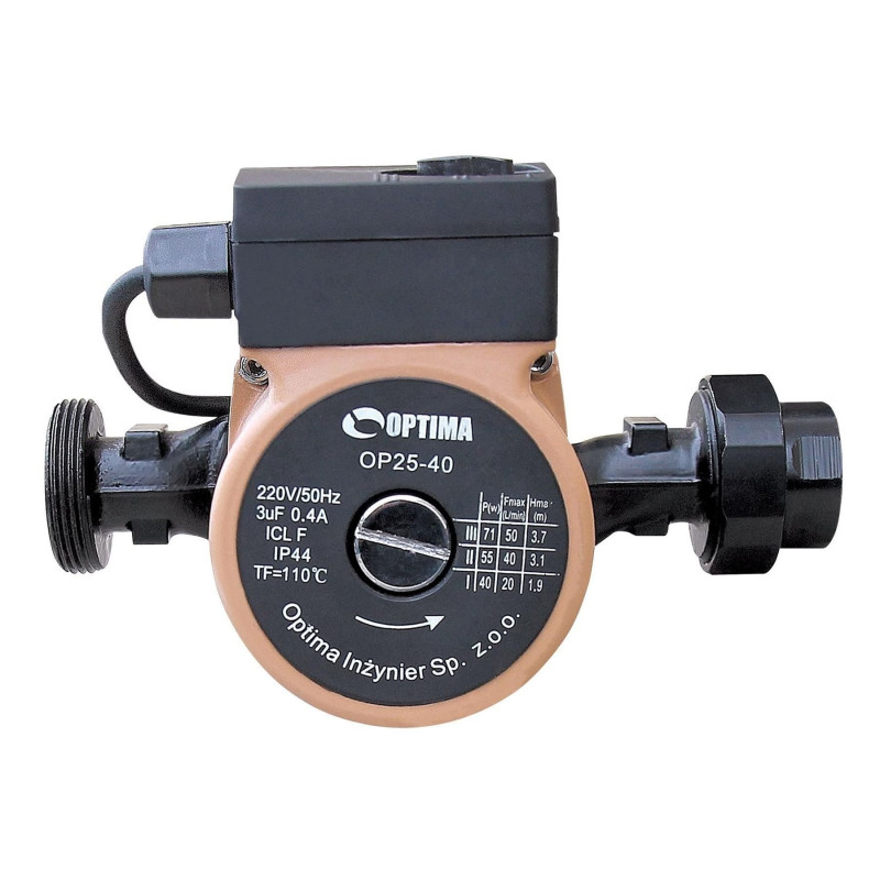 Насос циркуляционный Optima OP25-60 180мм + гайки + кабель с вилкой