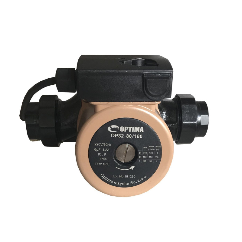 Насос циркуляционный Optima OP32-80 180мм + гайки + кабель с вилкой