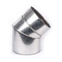 Коліно ∠ 45° сендвіч (нержавіюча сталь + нержавіюча сталь) AISI 201 - 0,8 мм - ø130/200