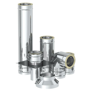 Дымоход для твердотопливного котла Стандарт 14 – 26 кВт (стандартный комплект дымоходных труб из нержавеющей стали AISI 304)