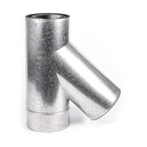 Тройник сэндвич нержавейка + оцинковка AISI 321 - 0,8 мм (∠ 45° - ø150/220)