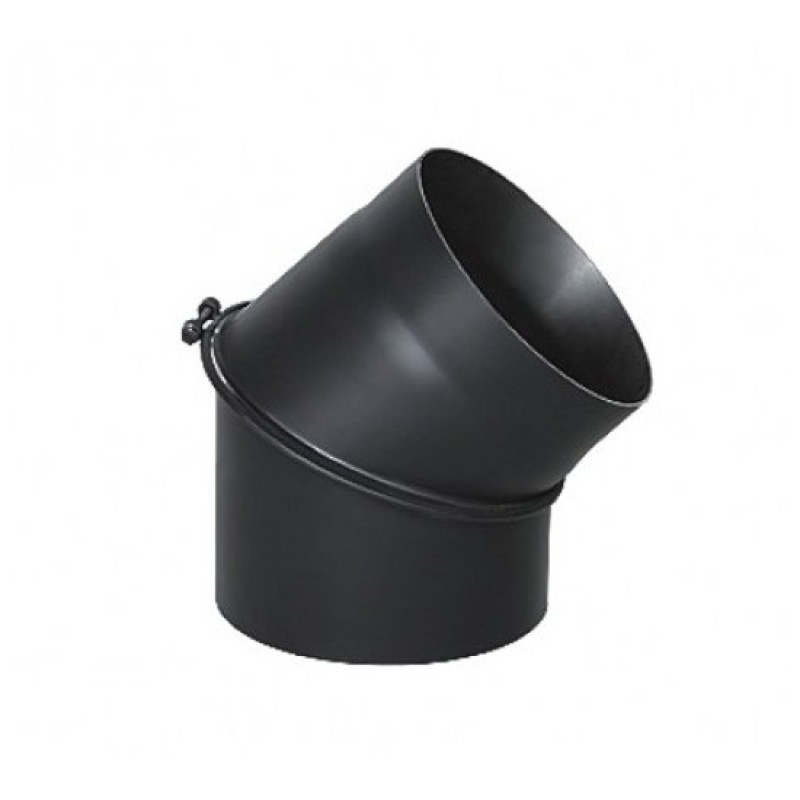 Колено поворотное дымохода из черной стали (45 градусов, 120 мм диаметр)