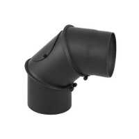 Коліно димоходу із чорної сталі поворотне (90 градусів, 220 мм діаметр)