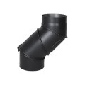 Колено дымохода из черной стали поворотное универсальное (0-90 градусов, 160 мм диаметр)