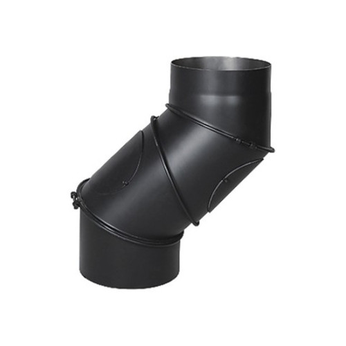 Колено дымохода из черной стали поворотное универсальное (0-90 градусов, 160 мм диаметр)