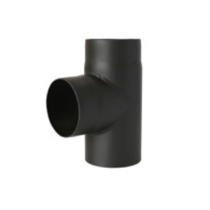 Трійник димоходу із чорної сталі (90 градусів, 160 мм діаметр)