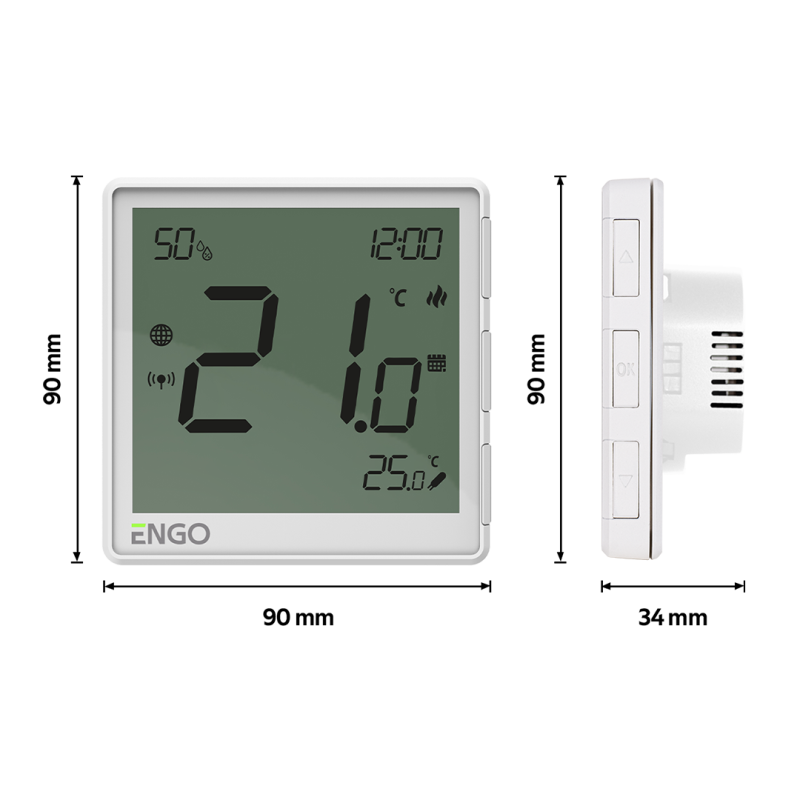 Интернет-термостат скрытого монтажа ENGO CONTROLS EONE-230W ZigBee 3.0, 230В