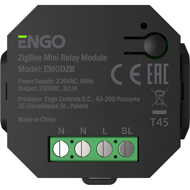 Реле  бездротове для центру комутації ENGO CONTROLS EMOD-ZB ZigBee 3.0 ECB08M230 