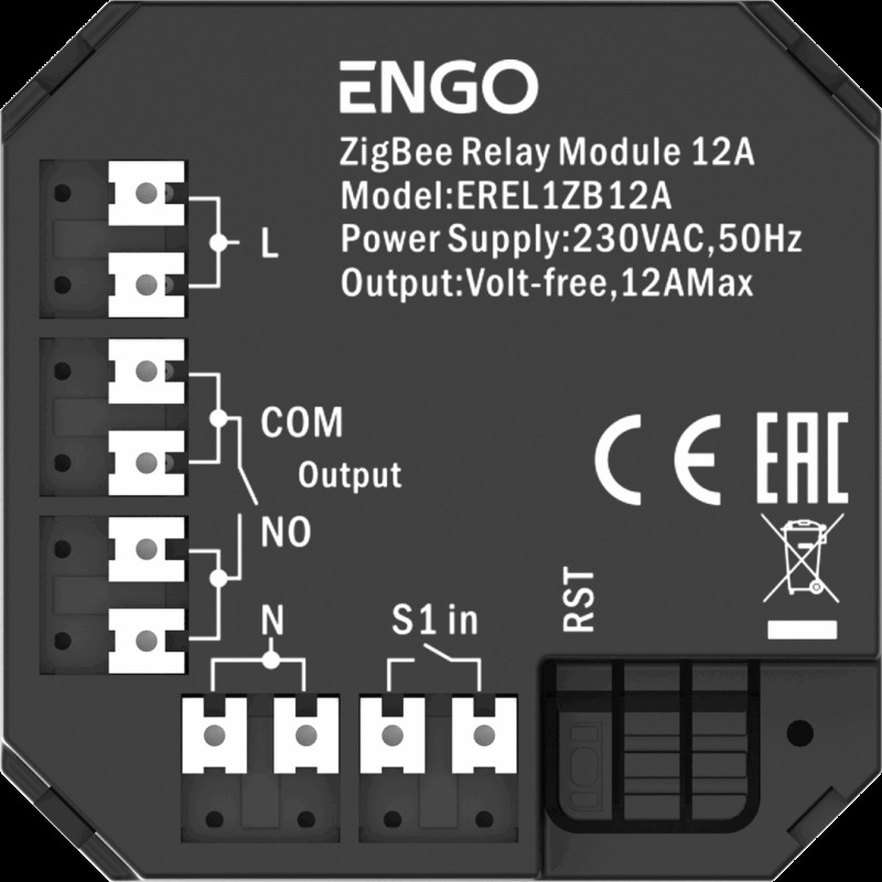 Релейний модуль ENGO CONTROLS EREL-12ZB  ZigBee 3.0 12A 