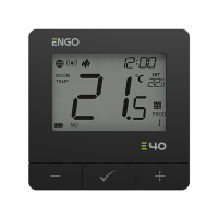 Інтернет терморегулятор ENGO CONTROLS  E40-BATB ZigBee/868 МГц, 2хАА, програмований,  чорний 