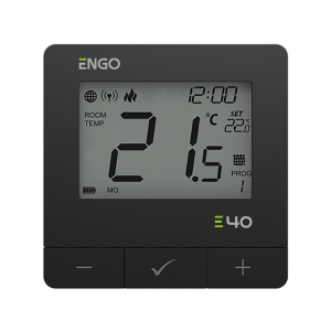 Інтернет терморегулятор ENGO CONTROLS  E40-BATB ZigBee/868 МГц, 2хАА, програмований,  чорний 