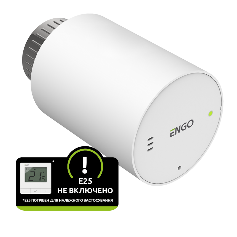 Радіаторна головка бездротова ENGO CONTROLS ETRV-M30 M30x1,5 868 МГц, ZigBee 