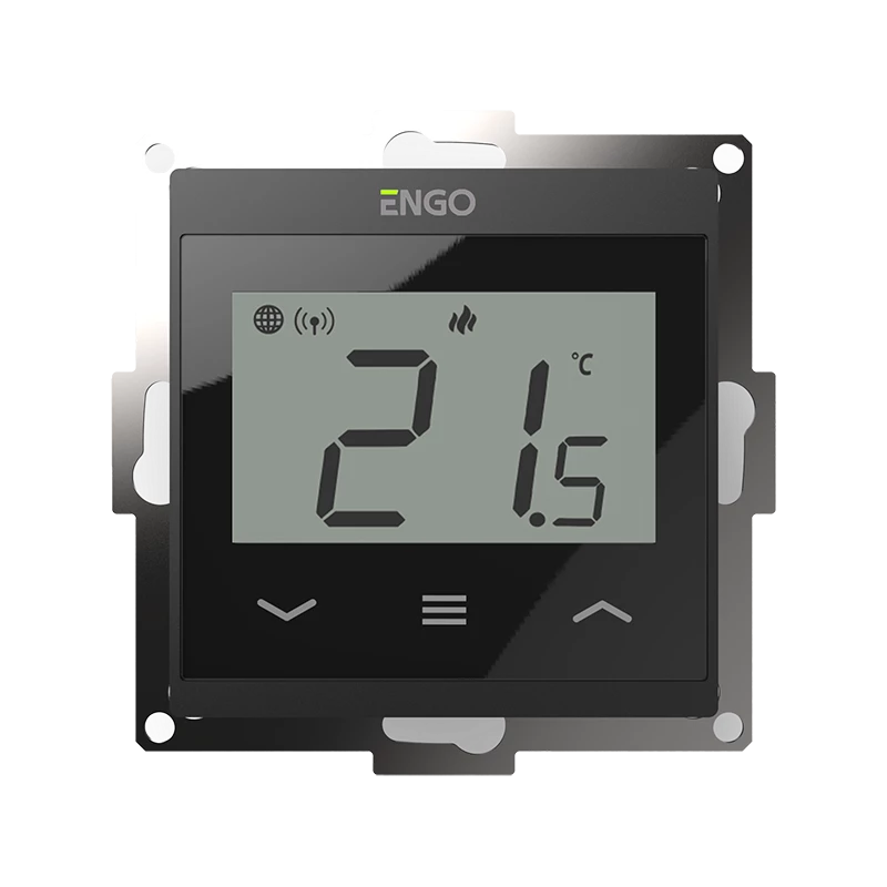Интернет регулятор для встроенного монтажа под рамку ENGO CONTROLS E55-B 55x55, 230В Wi-Fi, черный 