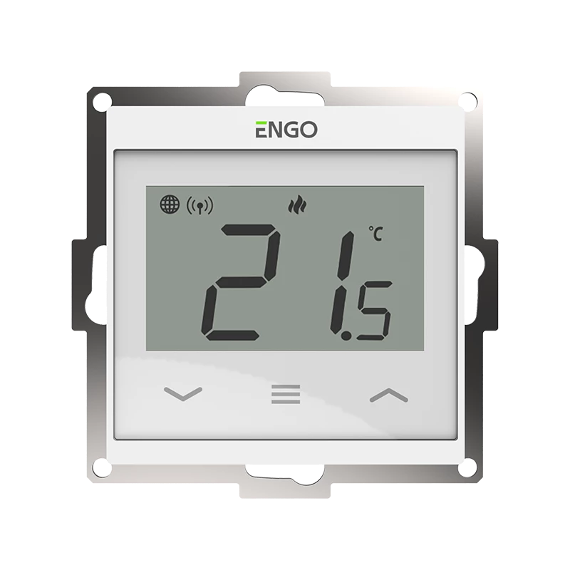 Інтернет регулятор для вбудованого монтажу під рамку ENGO CONTROLS Wi-Fi E55-W 55x55, 230В, білий 