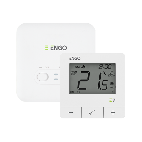 Терморегулятор температури бездротовий ENGO CONTROLS E7-RFW, програмований, білий 