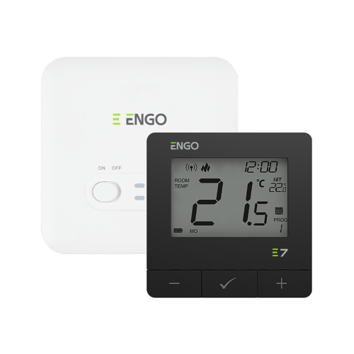 Терморегулятор температури ENGO E7-RFB бездротовий, програмований (чорний)