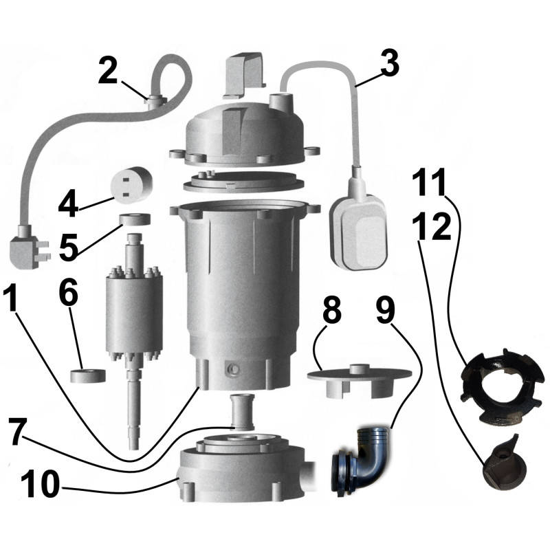 Фекальный насос с режущим механизмом Optima WQD10-15DF 1,3кВт