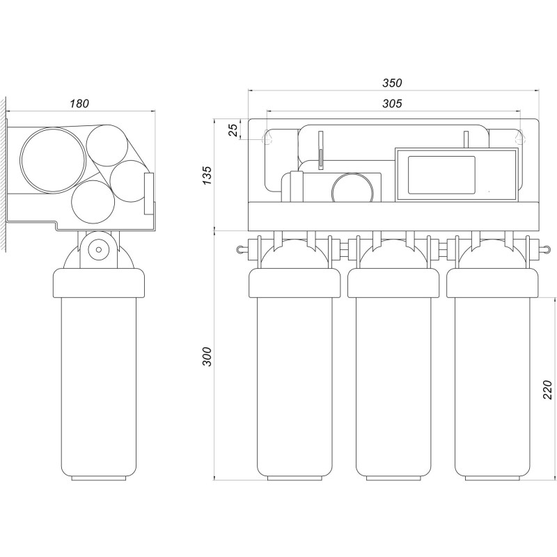 Фільтр зворотного осмосу OasisPro BSL02M-RO-75  (насос. бак, мінералізатор) 