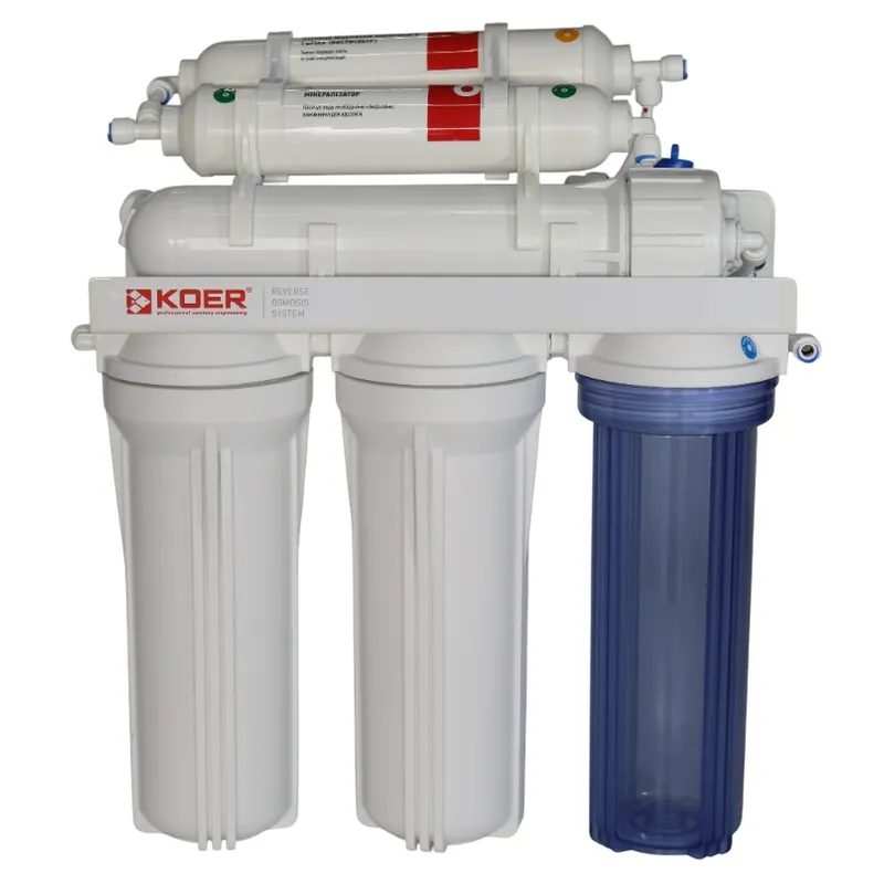 Система обратного осмоса с минерализатором KOER KV-92 6 ступеней, мембрана 75 галлон.